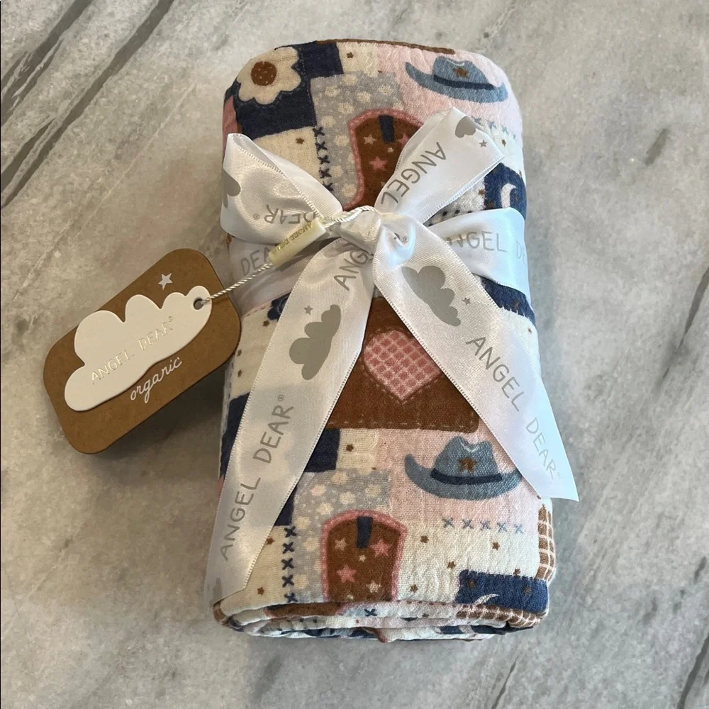 Angel Dear Patchwork Cowgirl Swaddle Blanket NWT - Picture 2 of 5